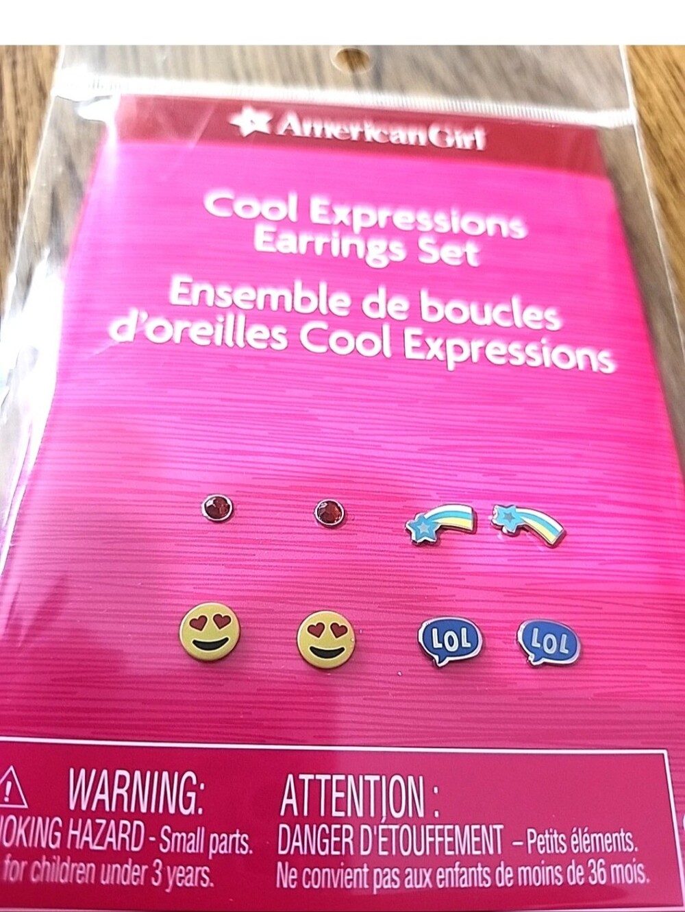 American Girl "Cool Expressions Earrings Set" - COMPLETE - NEW